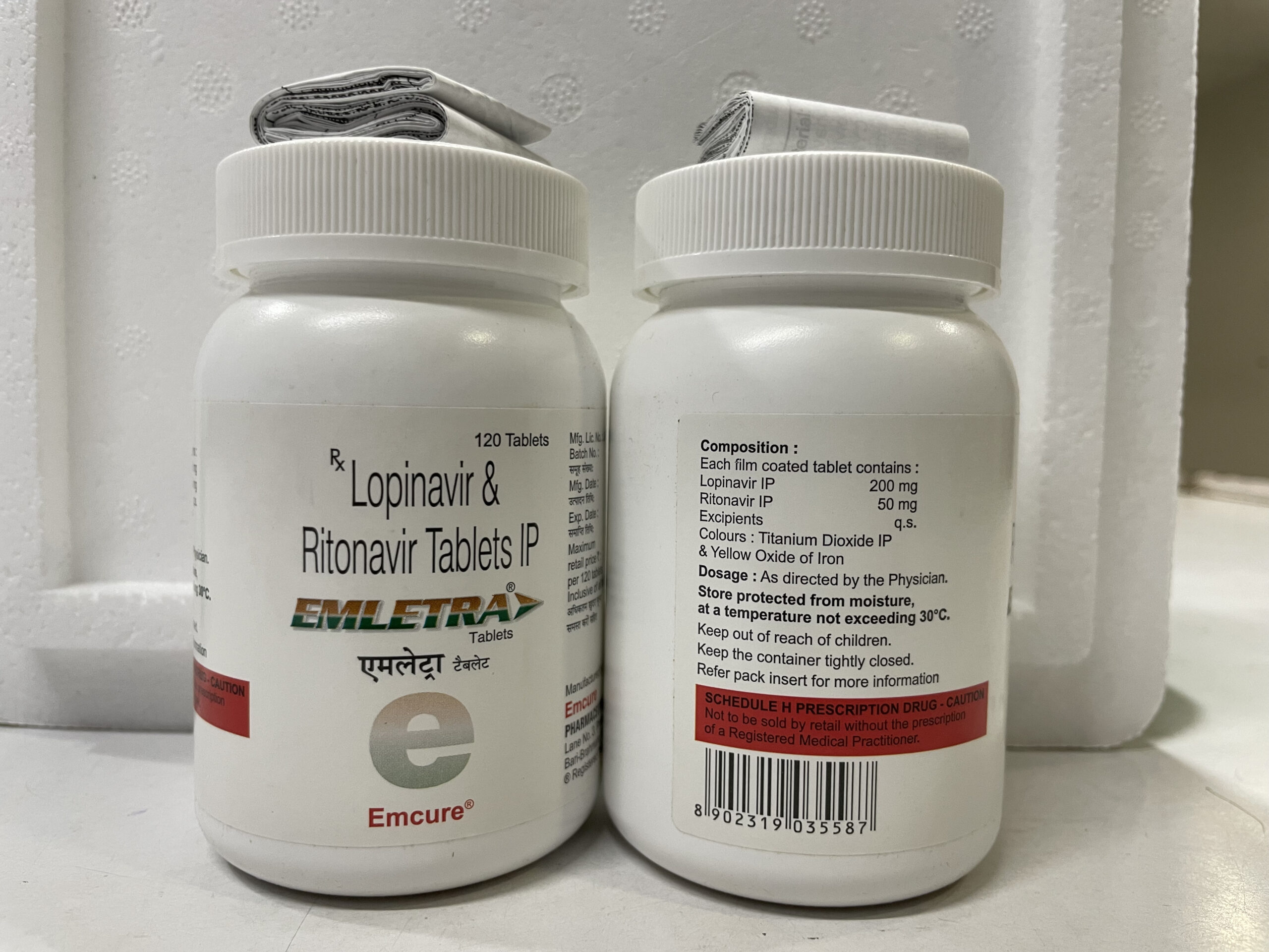 Lopinavir 200mg Tab & Ritonavir 50mg tablets