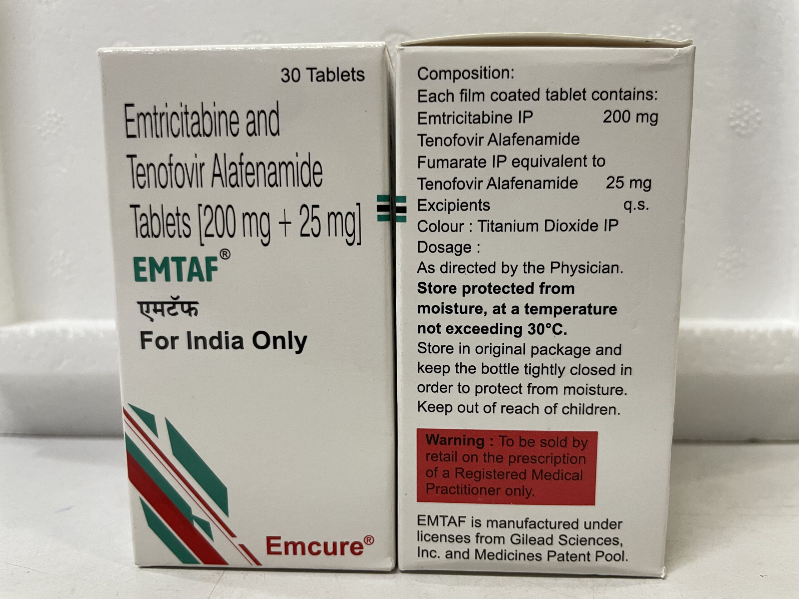 Emtricitabine 200mg & Tenofovir Alafenamide 25mg tab (30 Tabs)
