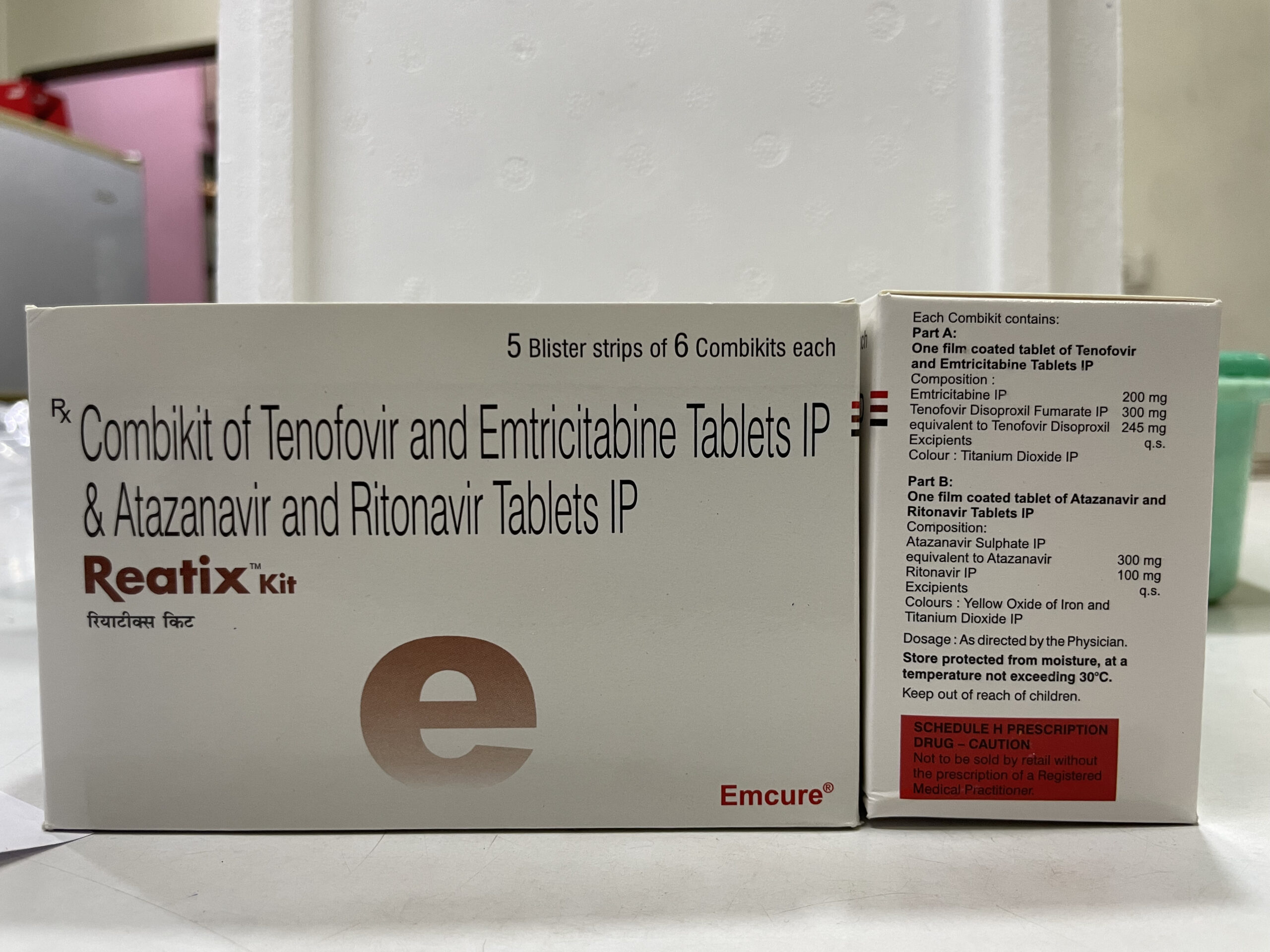 Tenofovir disoproxil fumarate (300mg) +Lamivudine (300mg) + Atazanavir (300mg) + Ritonavir (100mg)