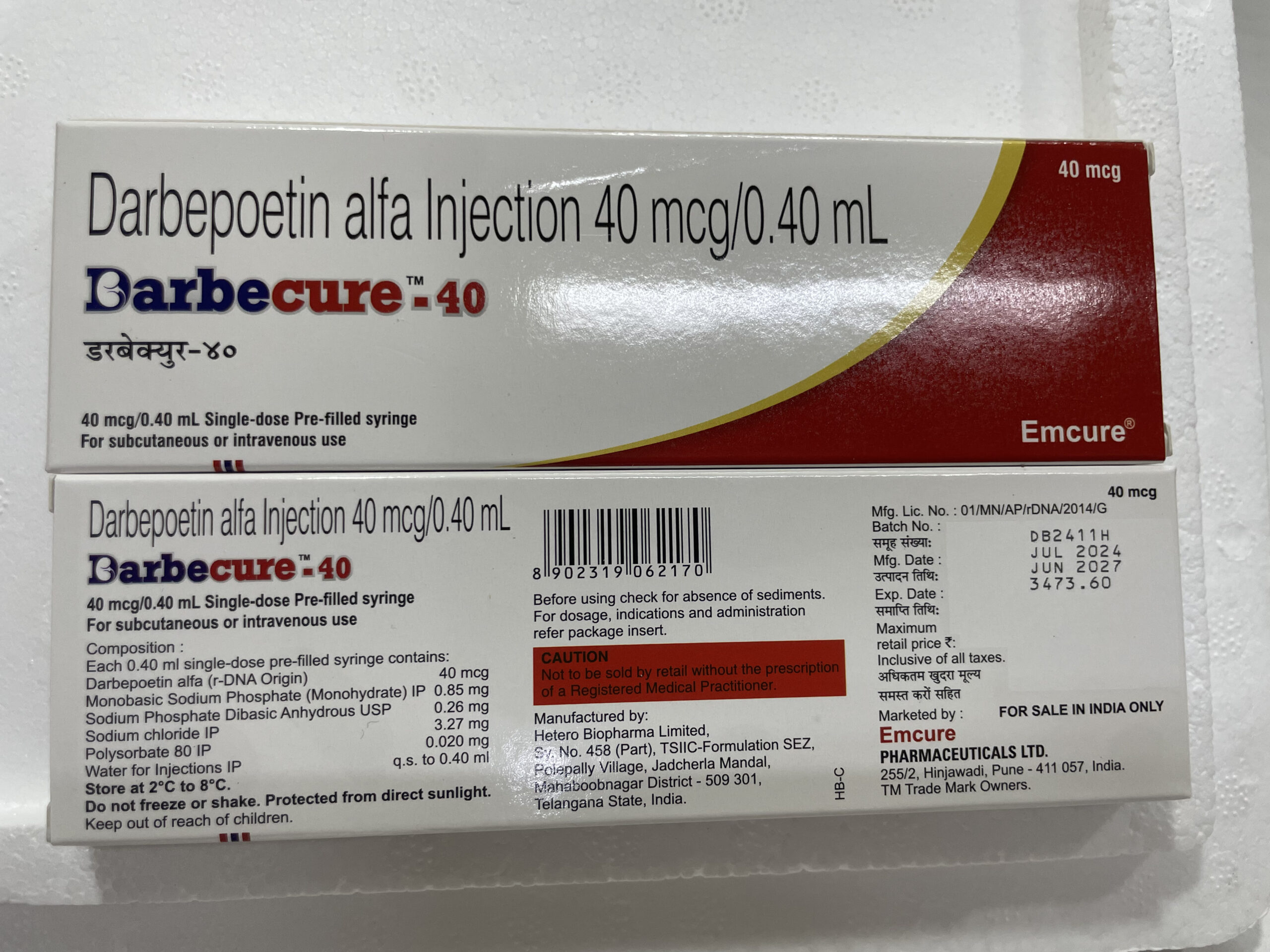 Darbepoetin Alfa injection 25/40/60/100